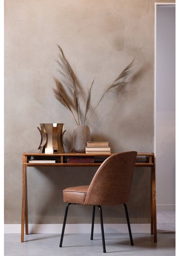 BEPUREHOME Vogue spisebordsstol - cognac stof og sort metal