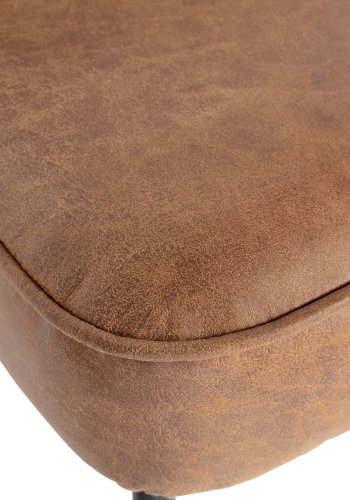 BEPUREHOME Vogue spisebordsstol - cognac stof og sort metal