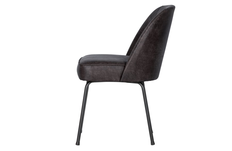 BEPUREHOME Vogue spisebordsstol - sort stof og sort metal