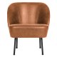 BEPUREHOME Vogue lnestol - cognac stof og sort metal