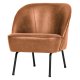 BEPUREHOME Vogue lnestol - cognac stof og sort metal