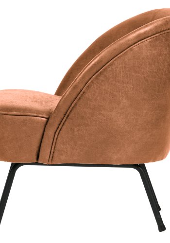 BEPUREHOME Vogue lnestol - cognac stof og sort metal