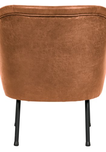 BEPUREHOME Vogue lnestol - cognac stof og sort metal