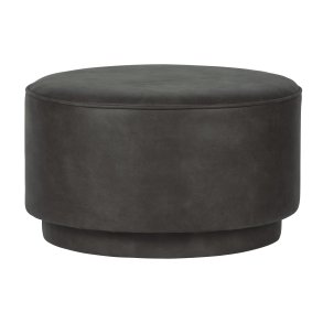 VTWONEN Coffee puf, rund - antracitgr stof (60)