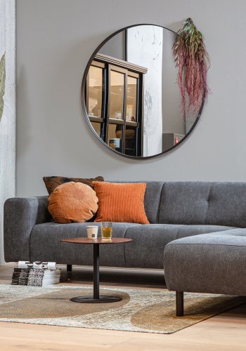 WOOOD Doutzen vgspejl, rund - spejlglas og sort stl (115)