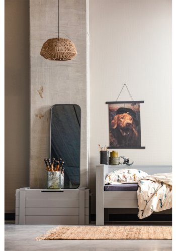 WOOOD EXCLUSIVE Doutzen vgspejl, rektangulr - spejlglas og sort metal (110x40)