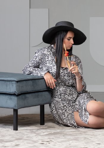 BEPUREHOME Rodeo puf - krikand blgrn fljl (84x54)