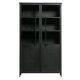 BEPUREHOME Collection vitrineskab, m. 2 lger og 4 hylder - glas og sort jern