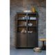 BEPUREHOME Collection vitrineskab, m. 2 lger og 4 hylder - glas og sort jern