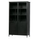 BEPUREHOME Collection vitrineskab, m. 2 lger og 4 hylder - glas og sort jern