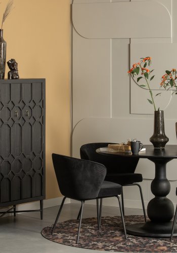 BEPUREHOME Blanco spisebord, rund - sort mangotr (120)