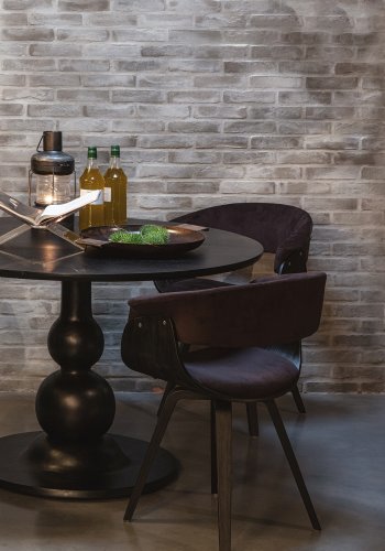 BEPUREHOME Blanco spisebord, rund - sort mangotr (120)