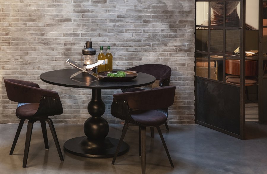 BEPUREHOME Blanco spisebord, rund - sort mangotr (120)