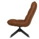 WOOOD Jouke drejestol - cognac imiteret lder og sort metal