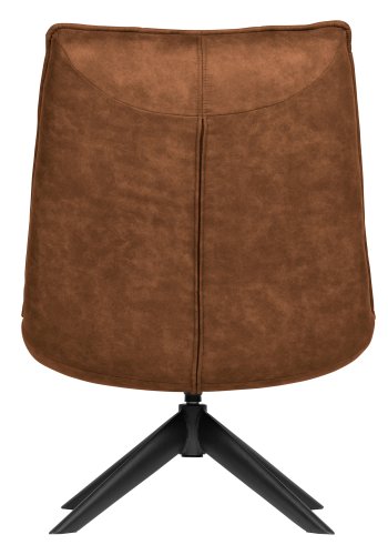 WOOOD Jouke drejestol - cognac imiteret lder og sort metal