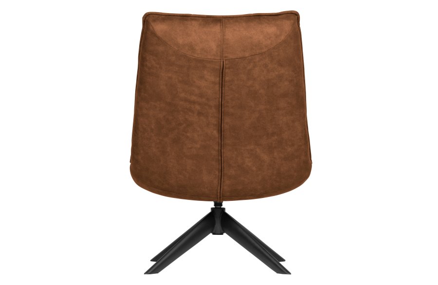 WOOOD Jouke drejestol - cognac imiteret lder og sort metal