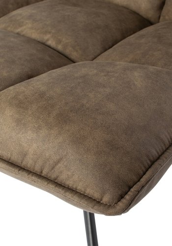 WOOOD Jouke drejestol - grn imiteret lder og sort metal