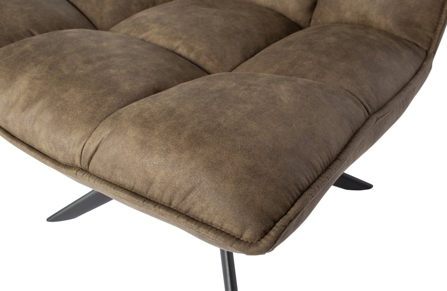 WOOOD Jouke drejestol - grn imiteret lder og sort metal