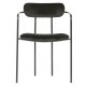 WOOOD EXCLUSIVE Ivy spisebordsstol, m. armln, stabelbar - sort fljl polyester og sort jern