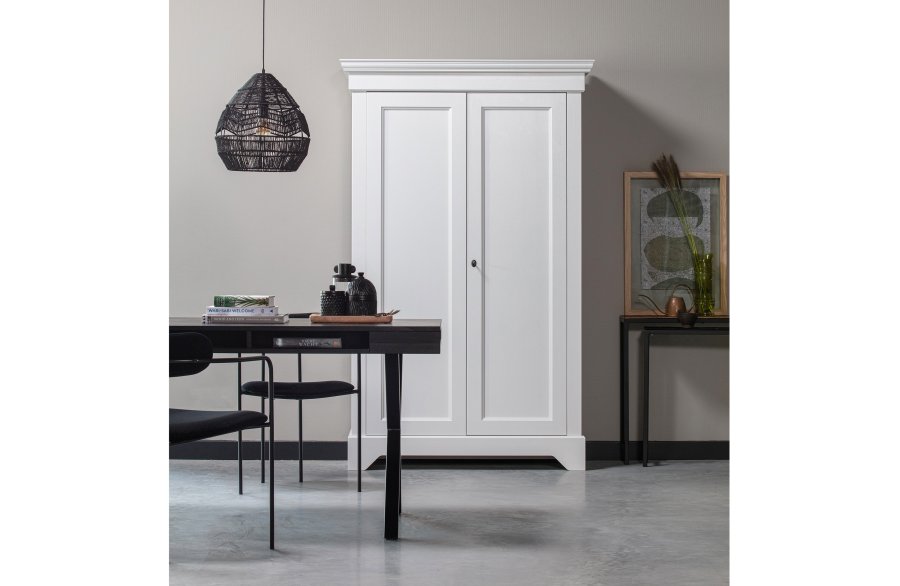 WOOOD EXCLUSIVE Ivy spisebordsstol, m. armln, stabelbar - sort fljl polyester og sort jern