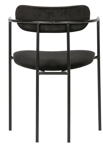 WOOOD EXCLUSIVE Ivy spisebordsstol, m. armln, stabelbar - sort fljl polyester og sort jern