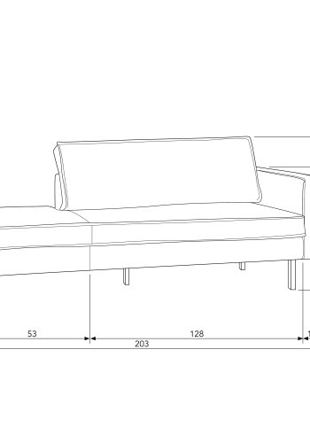 BEPUREHOME Rodeo daybed, hjre - cognac stof