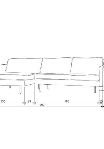 BEPUREHOME Rodeo sofa, m. venstre chaiselong - taupe fljl
