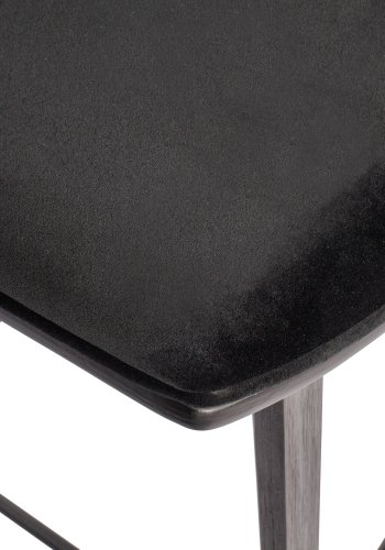 WOOOD EXCLUSIVE Senn barstol, m. rygln og fodsttte - sort fljl polyester og sort krydsfinér