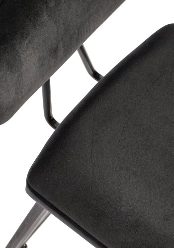 WOOOD EXCLUSIVE Senn barstol, m. rygln og fodsttte - sort fljl polyester og sort krydsfinér