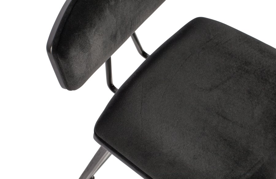 WOOOD EXCLUSIVE Senn barstol, m. rygln og fodsttte - sort fljl polyester og sort krydsfinér