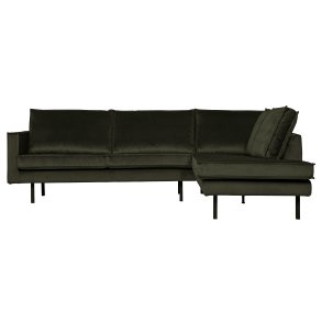 BEPUREHOME Rodeo hjrnesofa, hjre - jger mrkegrn fljl
