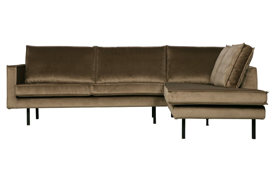 BEPUREHOME Rodeo hjrnesofa, hjre - taupe fljl