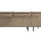 BEPUREHOME Rodeo hjrnesofa, venstre - taupe fljl