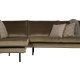 BEPUREHOME Rodeo hjrnesofa, venstre - taupe fljl