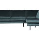 BEPUREHOME Rodeo hjrnesofa, hjre - krikand blgrn fljl