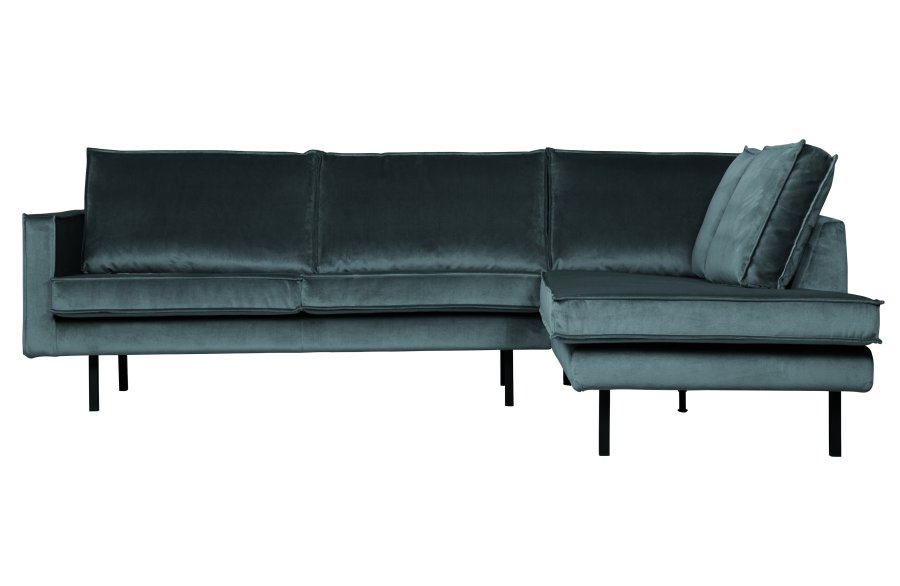 BEPUREHOME Rodeo hjrnesofa, hjre - krikand blgrn fljl