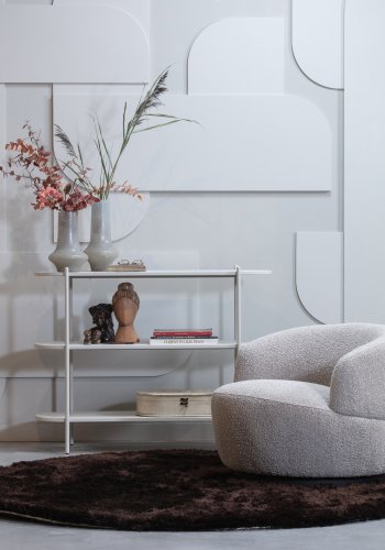 BEPUREHOME Collection drejestol, m. armln - natur bouclé stof