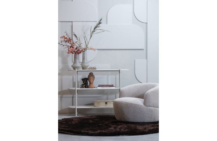 BEPUREHOME Collection drejestol, m. armln - natur bouclé stof