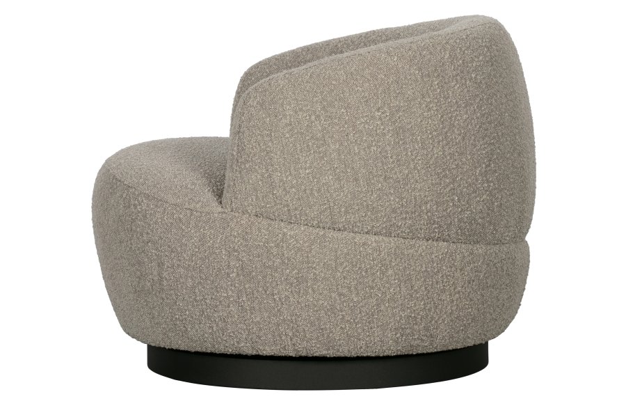 BEPUREHOME Collection drejestol, m. armln - natur bouclé stof