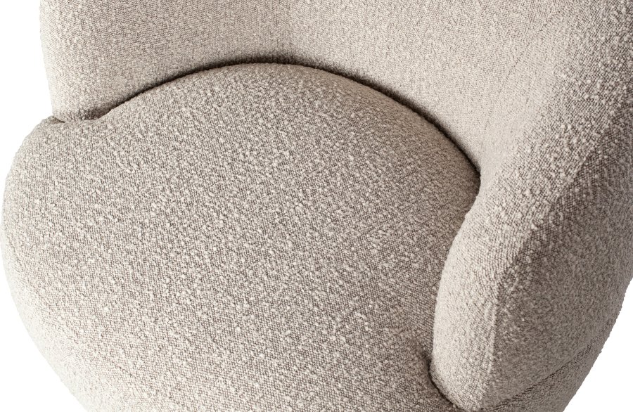 BEPUREHOME Collection drejestol, m. armln - natur bouclé stof