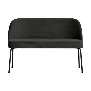 BEPUREHOME Vogue sofabnk - sort fljl polyester og sort metal