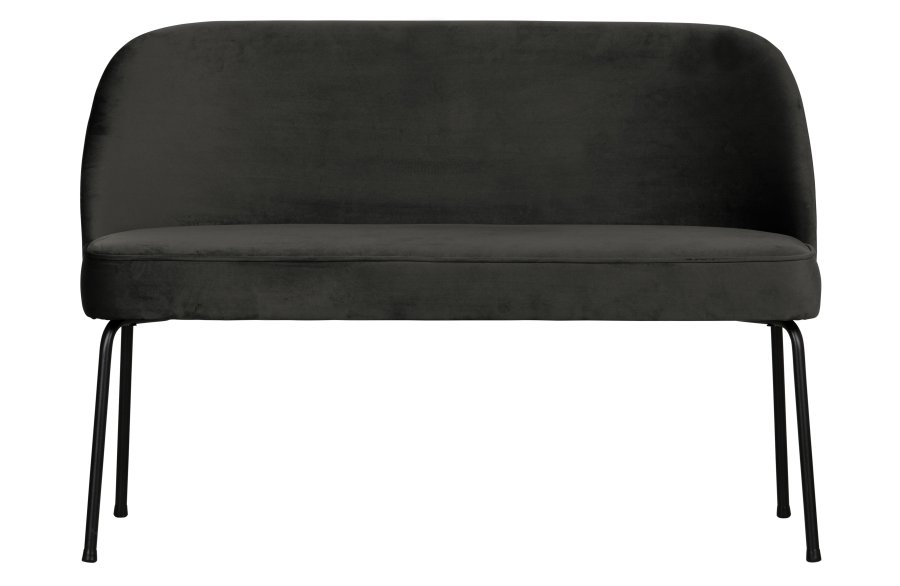 BEPUREHOME Vogue sofabnk - sort fljl polyester og sort metal