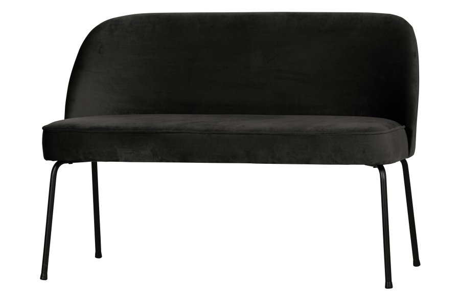 BEPUREHOME Vogue sofabnk - sort fljl polyester og sort metal