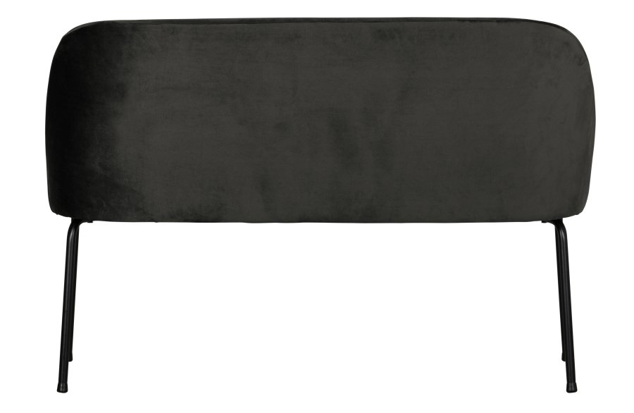 BEPUREHOME Vogue sofabnk - sort fljl polyester og sort metal