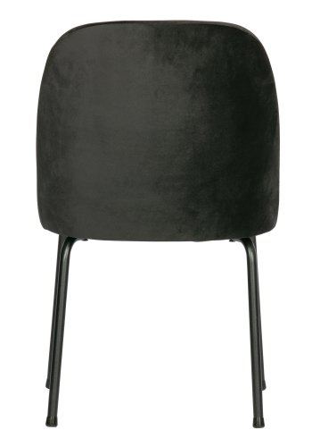 BEPUREHOME Vogue spisebordsstol - sort fljl polyester og sort metal