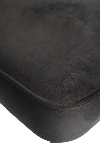 BEPUREHOME Vogue spisebordsstol - sort fljl polyester og sort metal