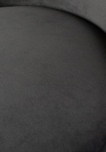 BEPUREHOME Vogue spisebordsstol - sort fljl polyester og sort metal