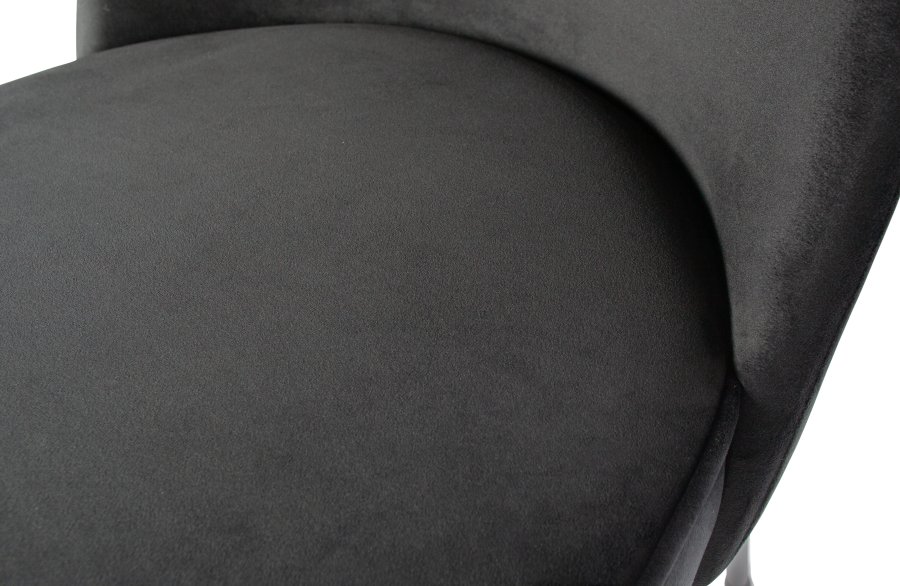 BEPUREHOME Vogue spisebordsstol - sort fljl polyester og sort metal