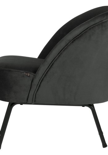 BEPUREHOME Vogue lnestol - sort fljl polyester og sort metal