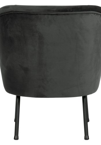 BEPUREHOME Vogue lnestol - sort fljl polyester og sort metal